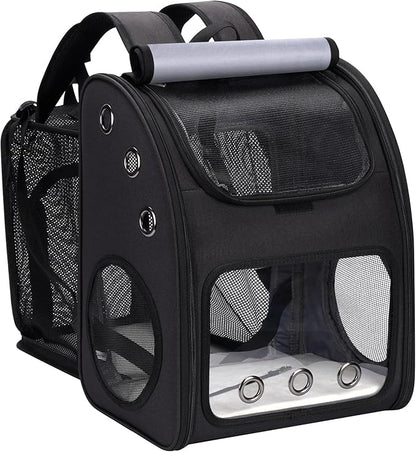 Cat Backpack Carrier, Expandable Pet Carrier Backpack for Cats & Small Pets, Super Ventilated Breathable Design, Airline Approved Portable Travel Backpack for Hiking, Camping & Outdoor Use