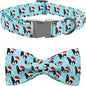 Dog Collar, Christmas Dog Collar Plaid Pet Collar Bow Holiday Bows Girl Boy Puppy Collar Adjustable Pet Collar for Large Dogs