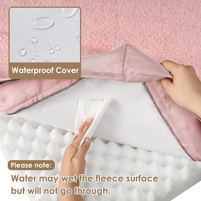 EHEYCIGA Orthopedic XXL Dog Beds for Jumbo Dogs with Removable Washable Cover, Pink, 50x36