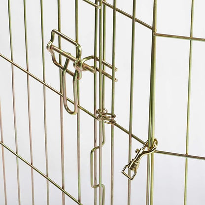 MidWest Homes for Pets Folding Metal Dog Exercise Pen, Indoor/Outdoor Playpen with Door, 16 Sq Feet of Play Space, 42-Inches Tall, Gold Zinc