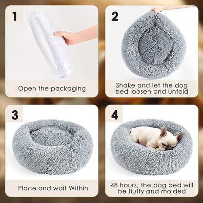 Dog Beds Large Sized Dog and Cats, 32in Pet Beds for Large Pet, Washable Indestructible Extra Large (Light Grey)