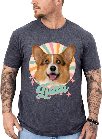 Custom Dog Mom Shirt for Women Pet Ears Sweatshirt with Name Unique Puppy Line Art Cute Dad Hoodie for DogDad Owner Lover