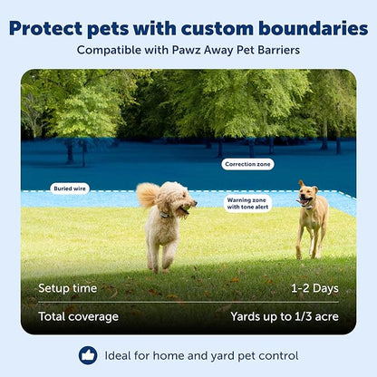 PetSafe Classic In-Ground Fence In Ground Cat Fence, Underground Dog Containment System Expandable Up to 5 Acres, Digital LCD Screen, 8 Different Collar Settings, Invisible, Pet Training