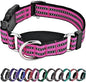 Hikiko Martingale Dog Collars Reflective Nylon Dog Collar with Quick Release Buckle Adjustable Training No Slip Dog Collar (X-Large, Pink)