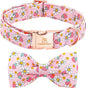 Lionheart glory Dog Collar Bow Collar Pink Dog Collar with Bow Tie Spring Summer Cute Collar Dog Female Soft Durable Adjustable Dog Collars for Medium Dogs Pet Gift