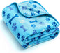 Allisandro Luxurious Dog Blanket, 350 GSM Super Fuzzy Microplush Fleece Pet Blankets for Small Medium Large Dogs and Cats, Blue Paw and Bone, 64" x 40"