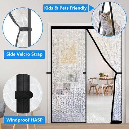 RELIANCER Magnetic Thermal Insulated Door Curtain,Waterproof EVA Door Cover,Fit Doors Size Up to 34"x80",Temperature Protection Insulated Doorway Curtain Partition,Patio Self-Closing Doors Net Screen