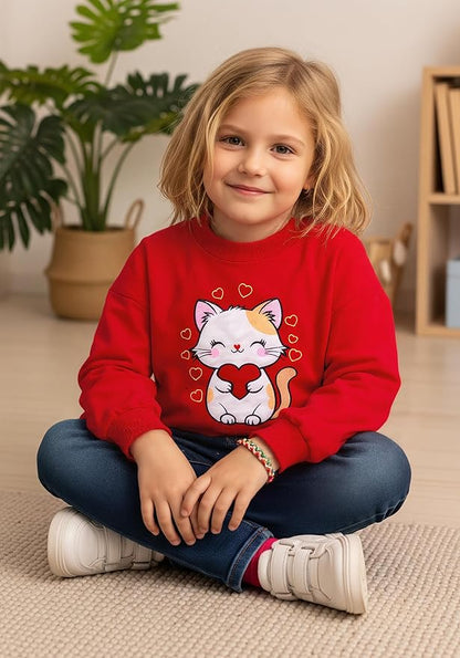 Toddler Baby Girls Cotton Sweater, Long Sleeve Crewneck Sweatshirt Pullover Kids Warm Clothing for Fall Winter