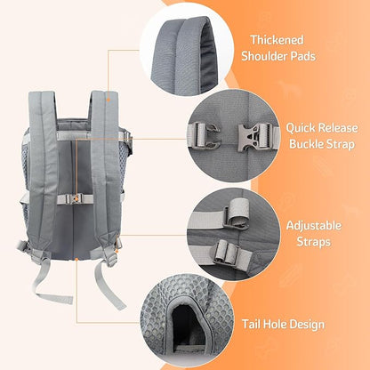 Dog Carrier Backpack, Pet Front Carrier Backpack Legs Out Dog Chest Carrier for Small Medium Dogs, Hands-Free Cat Backpack Carrier Dog Travel Backpack Airline Approved Hiking Bike Motorcycle