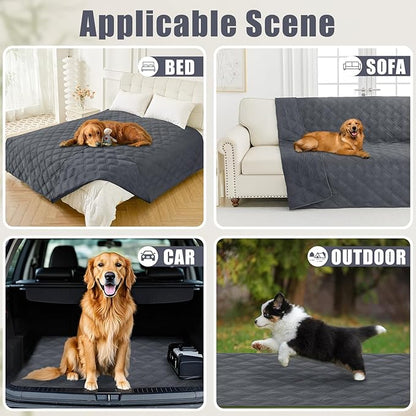 Smiry Waterproof Dog Bed Cover Blanket 30x53, Soft Reversible Pet Blanket, Washable Leakproof Cats Dogs Couch Cover for Sofa, Couch, Furniture, Dark Grey/Dark Grey