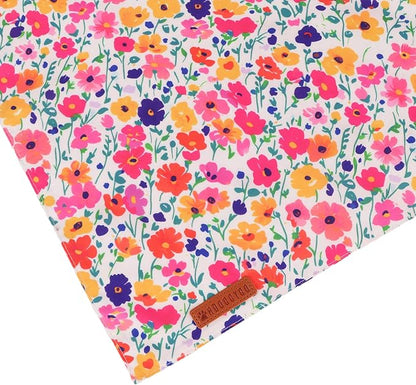 ADOGGYGO Floral Dog Bandanas 2 Pack, Reversible Cute Flower Scarf, Premium Fabric, Adjustable Fit Pink Blue Floral Bandanas for Medium Large Dogs (Large)