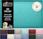GORILLA GRIP 100% Waterproof Raised Edge BPA Free Silicone Pet Feeding Mat, Dog Cat Food Mats Contain Spills Protects Floors, Placemats for Cats and Dogs Water Bowl, Pets Accessories 23x15 Turquoise