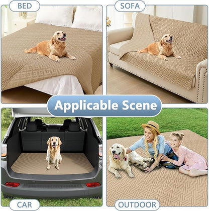 hyha Waterproof Dog Blanket, Soft Dog Bed Cover Pet Blankets, Waterproof Sofa Couch Cover for Dogs Washable, Reversible Pet Couch Covers for Sofa Furniture (52x82 Inch, Camel/Camel)