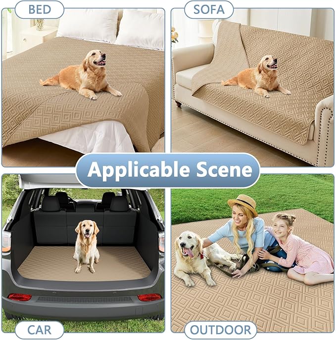 hyha Waterproof Dog Blanket, Soft Dog Bed Cover Pet Blankets, Waterproof Sofa Couch Cover for Dogs Washable, Reversible Pet Couch Covers for Sofa Furniture (40x70 Inch, Camel/Camel)