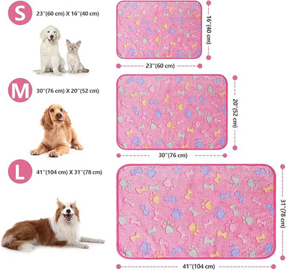 LeapSheep Pet Blankets for Dogs Cats - 3Pack Bone Pattern Super Soft Fluffy Dog Blankets for Small Medium Large Doggy Kitten (Bone, Small)