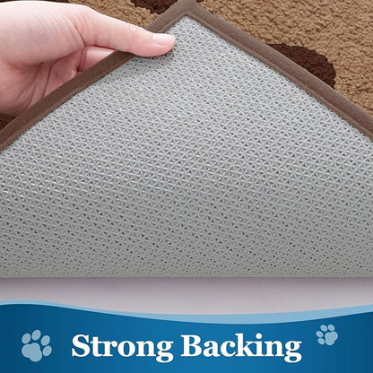 Buganda Dog Door Mat for Muddy Paws, Absorbent Dirt Trapper Washable Indoor Doormats, Non Slip Low-Profile Mud Mat for Dogs, Front Entrance Doormat for Inside Floor (59x35 Inches, Beige)