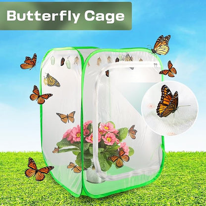 Mesh Plant Tent Enclosure, Pop-Up Cage Plant Cover, Outdoor Garden Protection Guard for Pests, Bird, Pest (24 x 24 x 36 Inches)