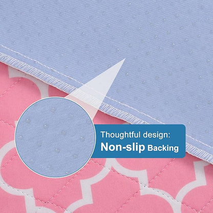 OUTCREATOR® Washable Bed Pads 34" x 56" (Pack of 2), Incontinence Mattress Protector, Anti-Slip Waterproof Underpads for Adults Kids Elderly Pets, Absorbency & Reusable Bedwetting Pads (Pink)