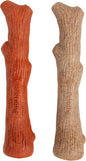Outward Hound Pupstages Dogwood Mesquite Dog Chew Toy – Real-Wood Blend, Moderate Chewers, Medium, 7.5", 2-Pack (Natural & Mesquite Flavors)
