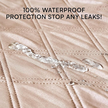 Luciphia 100% Waterproof Couch Cover Blanket for Dogs Anti-Slip Pet Couch Protector Sofa Mat Puppy Cat with Non-Slip Bottom, Beige, 52x82 Inch