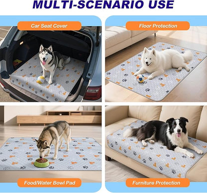 Washable Pee Pads for Dogs, 2 Pack Absorbent Reusable Training Dog Pads Pet Puppy Pads, Non-Slip Potty Pads for Whelping, Playpen, Crate, Bed, Orange, 48"x48"