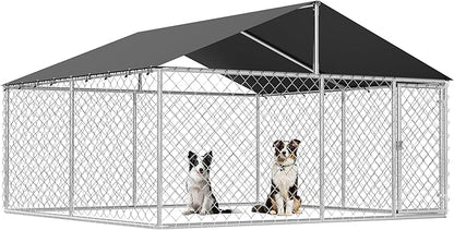 Outdoor Dog Enclosure Heavy Duty Dog Kennel House Mesh Dog Big Cage Pet Kennel Steel Fence with Secure Lock