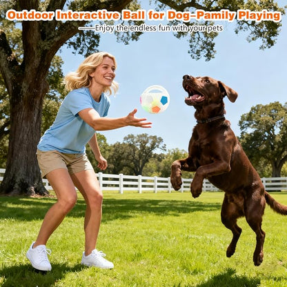 Dog Calming Ball with Handle, Interactive Ball for Pet Dogs Playing, Built-in Yellow Tennis Balls and Squeaky Sound for Small Medium Large Dogs (Black Without Tennis Balls)