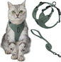 Voyager Escape-Proof Step-in Lock Cat Harness & 5ft Neoprene-Handle Leash Set All-Weather Mesh with Reflective Stitching for Small to Large Cats by Best Pet Supplies, Moss Green (327), S