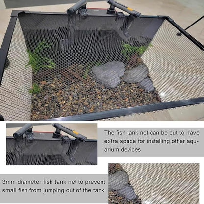 Magnetic Aquarium lid Fish Tank Hood top Cover Anti-Jumping net Cover mesh to Protect Fishs Jumping Out of Fishes Tank Hoods