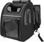 Zavothy Cat Backpack Carrier, Expandable Airline Approved Pet Backpack for Small Cats & Dogs, Breathable Mesh Cat Carrier Backpack with Padded Bottom, Foldable Travel Bag – Black