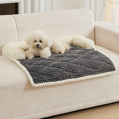 HAOMAIJIA Dog Couch Bed for Large Dogs, Non Slip Pet Couch Covers for Sofa Thick Soft Washable Dog Couch Cover Protector All Seasons Universal Dogs and Cats Bed Mat (Grey, Large)