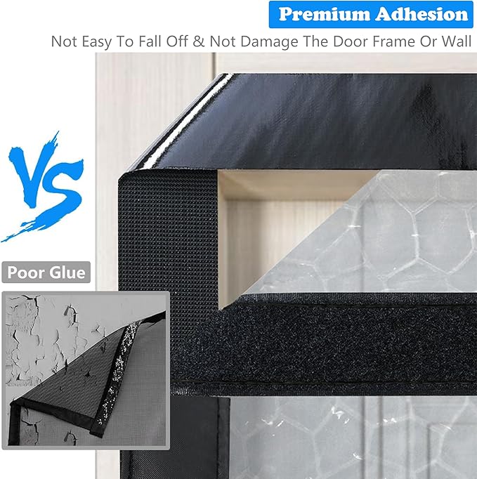 RELIANCER Magnetic Thermal Insulated Door Curtain,Waterproof EVA Door Cover,Fit Doors Size 34"x96",Temperature Protection Insulated Doorway Curtain Partition,Patio Self-Closing Doors Net Screen