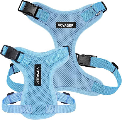 Voyager Step-in Pet Harness - All Weather Mesh, Adjustable Step in Harness for Cats and Dogs by Best Pet Supplies - Baby Blue, XS