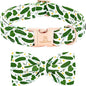 Lionheart glory Dog Bow Collar Cucumbers Print Dog Collar for X-Small Dogs,Female Male Dog Collars with Bowtie Spring Summer Collars Soft Adjustable Pet Collar Bows