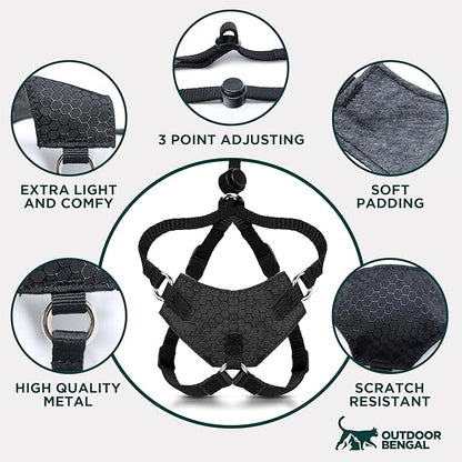 Houdini™ Escape Proof Kitten Harness and Leash Set by OutdoorBengal – Red, Small Cat Harness for Walking