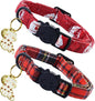 Elegant little tail 2 Pack Cat Collar- Christmas Cat Collars Breakaway with Bell Pendant Wedding Kitten Boy Girl Safety Adjustable 7-12 Inch Collar for Small Cats Puppy