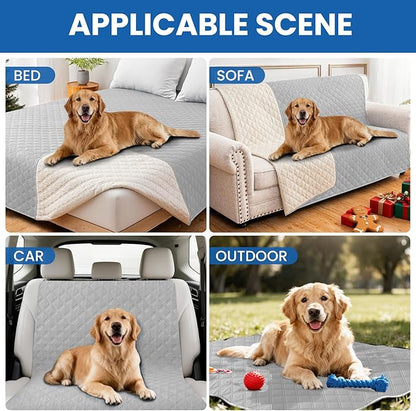 Waterproof Couch Covers for Pets, Waterproof Dog Bed Cover, Anti-Slip Soft Dog Blankets, Couch Cover for Dogs Washable, Pet Blanket for Puppy Large Dogs Cat (68x82 Inch, Light Grey)