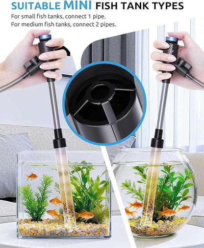 Gravel Vacuum for Aquarium, Fish Tank Cleaner Kit, Mini Manual Fishtank Vacuum Cleaner, Small Aquariums Water Changer, Adjustable Siphon Pump Use for Fish Turtle Tanks Cleaning Manure Wash Sand
