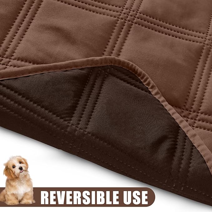 Smiry Waterproof Dog Bed Cover Blanket 40x70, Soft Reversible Pet Blanket, Washable Leakproof Cats Dogs Couch Cover for Sofa, Couch, Furniture, Brown/Chocolate