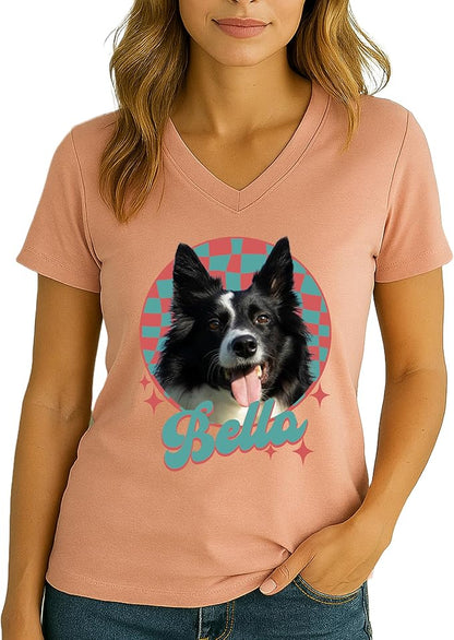 Custom Dog Mom Shirt for Women Pet Ears Sweatshirt with Name Unique Puppy Line Art Cute Dad Hoodie for DogDad Owner Lover