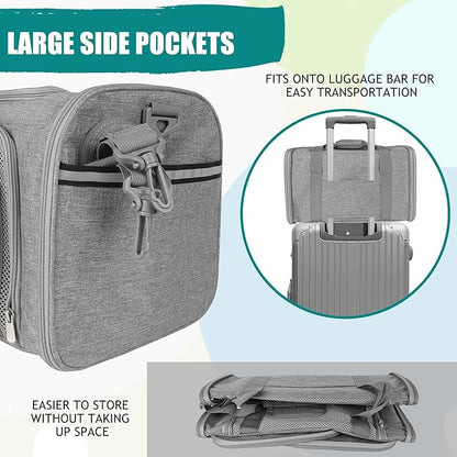 Top tasta Dog Cat Carrier Pet Carriers for Small Medium Large Cats Dogs Carrier Soft Sided Small Puppy Dog Carrier Portable Foldable Airline Approved Dog Cat Travel Carrier Grey Large