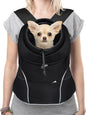 YUDODO Dog Front Carrier Backpack, Adjustable Breathable Pet Carrier for Small Dogs, Ventilated Puppy Back Pack with Safety Belt, Lightweight Doggy Backpack for Hiking Outdoor(Jet Black, L)