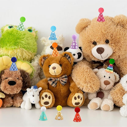 Hxezoc 10 Pcs Mini Birthday Party Hats Colorful Cone Felt Hats for Animals Stuffed Pets Birthday Holiday Accessories Decoration Supplies