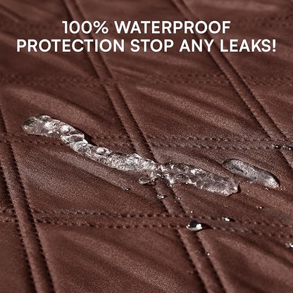 Luciphia 100% Waterproof Couch Cover Blanket for Dogs Anti-Slip Pet Couch Protector Sofa Mat Puppy Cat Blanket with Non-Slip Bottom, Coffee Brown, 40x50 Inch