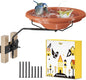 iBorn Bird Bath for Outside,Fence Mounted Bird Baths 12in,BPA-Free Bowl,360°Swivel & Adjustable Height Bracket,Detachable Bird Bath for Fence Railing, Pack of 1