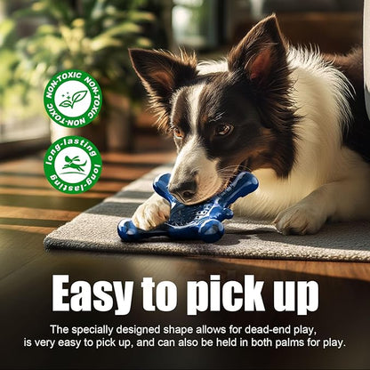 Dog Toys for Aggressive Chewers, Nylon Indestructible Toy for Medium Large Dogs, Hedgehog-Shaped Chew Toys with Bacon Flavor, Long Lasting, Dog Toys for Boredom, Blue