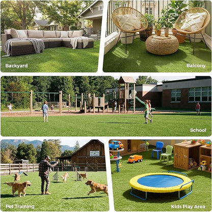 Artificial Grass Rug Indoor Outdoor, 3 x 5FT Faux Grass Turf with Drainage Holes, Realistic Artificial Lawn Rug Dog Pets Mat, Turf Carpet for Garden Lawn Landscape Balcony Patio Backyard Easter Decor