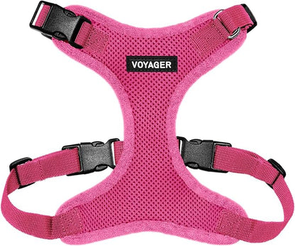 Voyager Step-in Pet Harness - All Weather Mesh, Adjustable Step in Harness for Cats and Dogs by Best Pet Supplies - Fuchsia, L