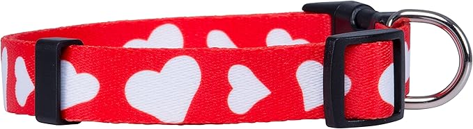 Native Pup Valentine’s Dog Collar- Valentines Day Pet Collars- Valentine Girly Hearts- Pink Red Heart- Cute Boy Girl Puppy Gift- Adjustable for Small, Medium, Large Breeds (Red Heart, Medium)