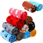 Tegeme 12 Pieces Fleece Blankets for Pets Dog Puppy Paw Print Cat Bedding Cover Blanket for Small Animals Pig Cage Liner Sleep Mat Pad Kitten Soft Warm(Cute Style,39 x 28 Inches)